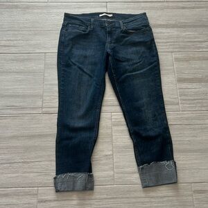 Levi Strauss & Co dark wash 524 Skinny Jeans size 30 ankle length rolled cuff